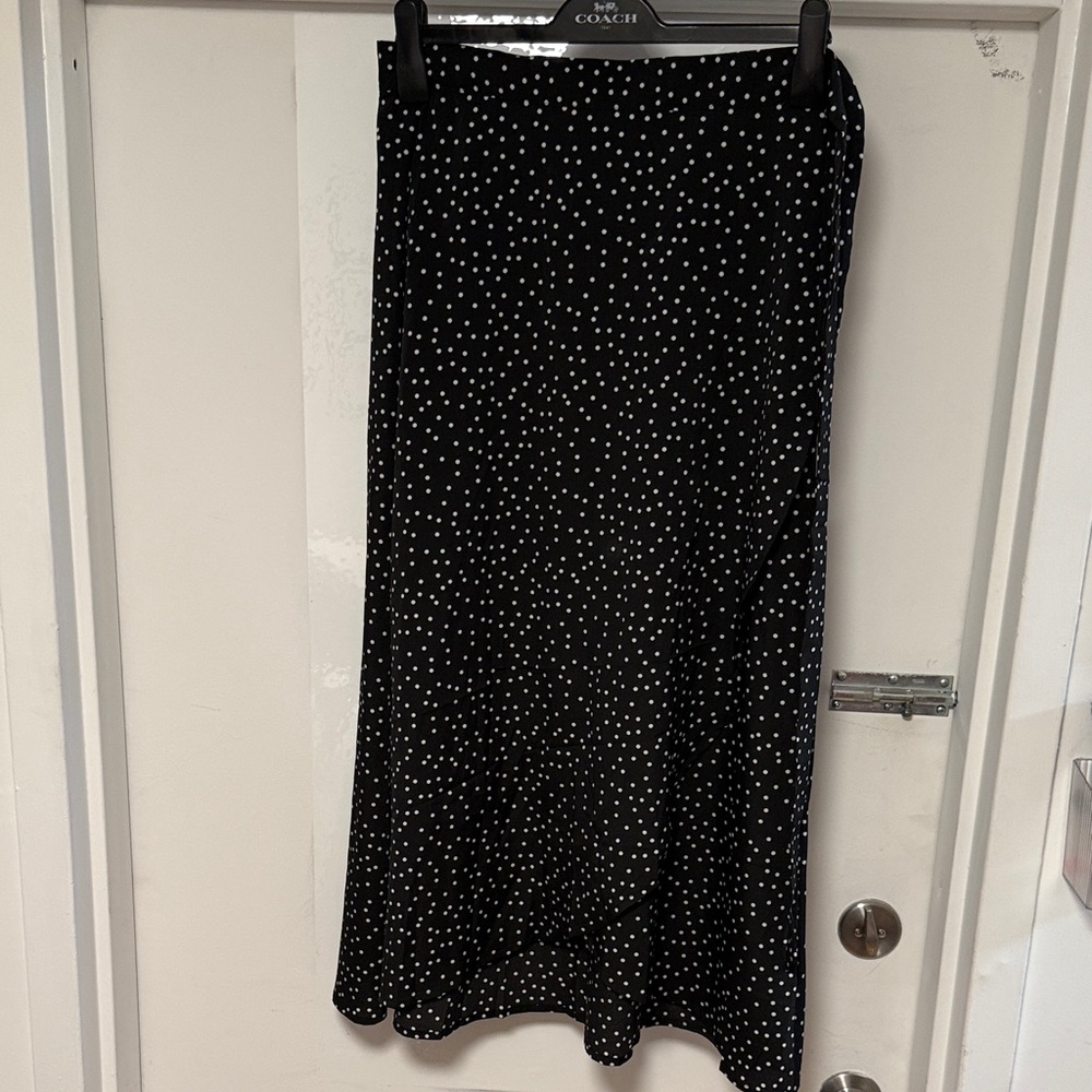 Amazon Black and White Polka Dot Midi Skirt